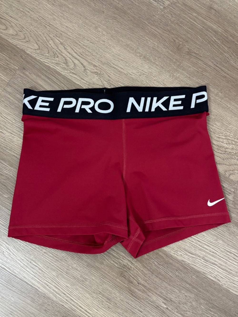 Nike Red Compression Shorts with Black Pro Waistband